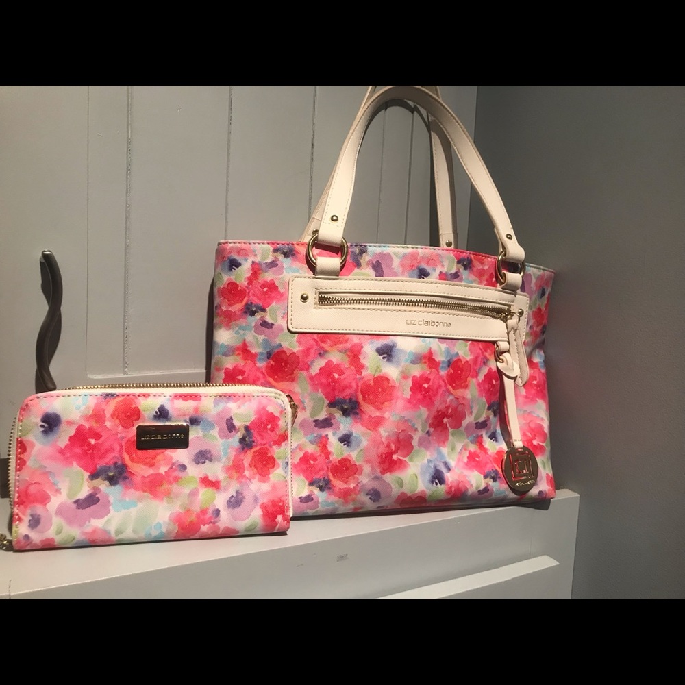 Liz Claiborne handbag (used) and wallet (new).